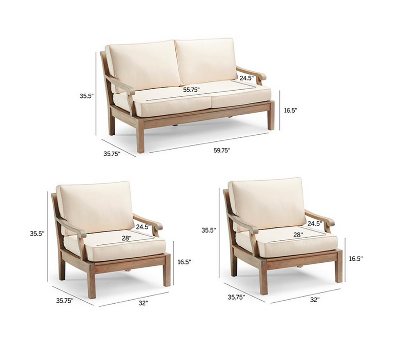 Cassara 3-pc. Loveseat Set in Weathered Finish
