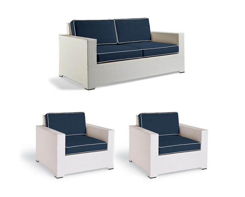 Palermo 3-pc. Loveseat Set in White Finish