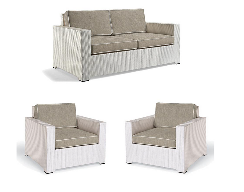 Palermo 3-pc. Loveseat Set in White Finish