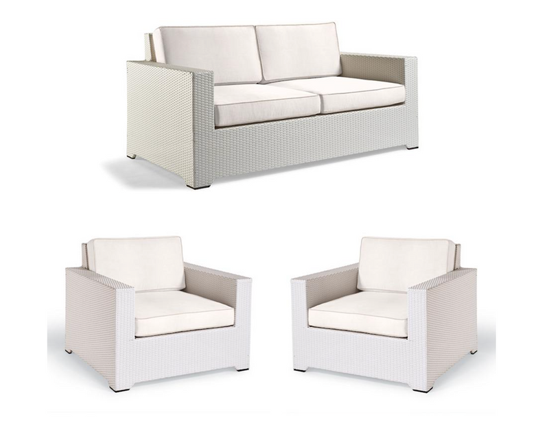 Palermo 3-pc. Loveseat Set in White Finish