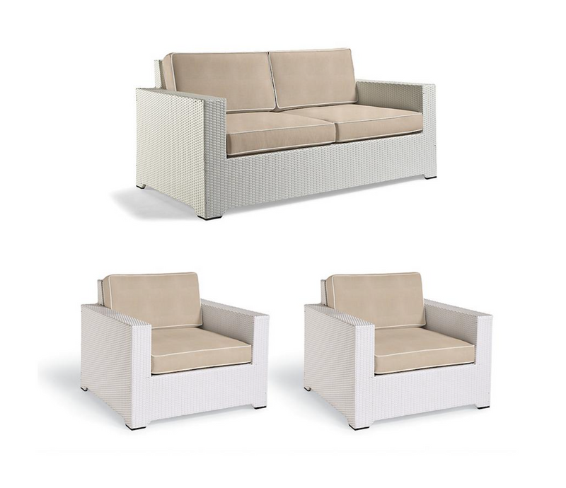 Palermo 3-pc. Loveseat Set in White Finish