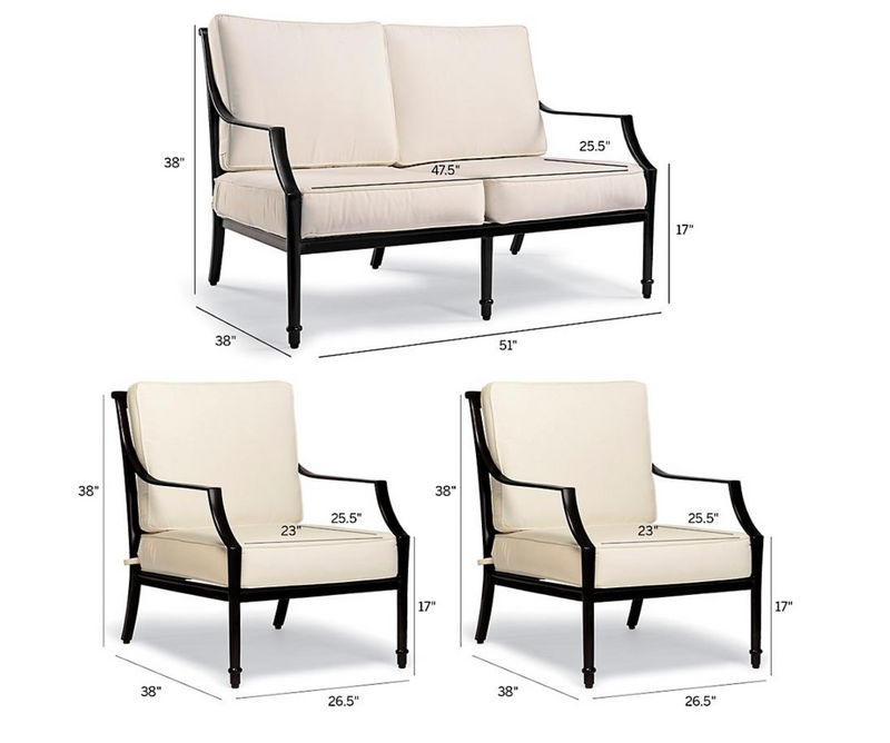 Grayson 3-pc. Loveseat Set in Black Finish