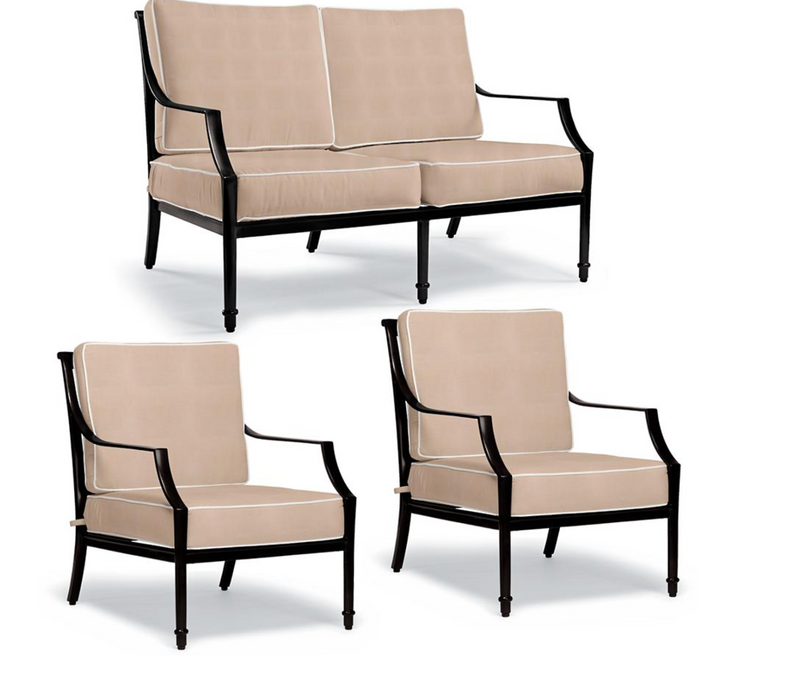 Grayson 3-pc. Loveseat Set in Black Finish