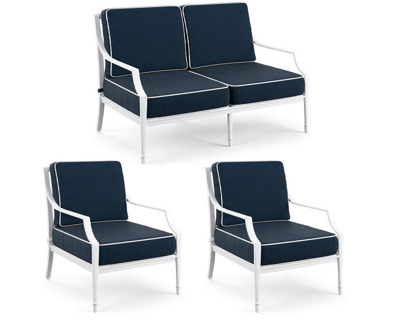 Grayson 3-pc. Loveseat Set in White Finish