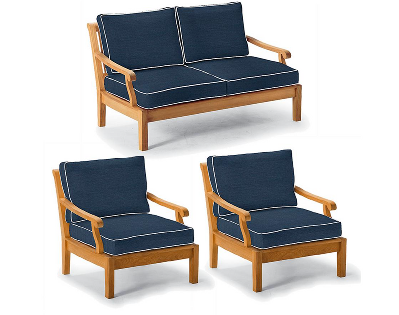 Cassara 3-pc. Loveseat Set in Natural Finish