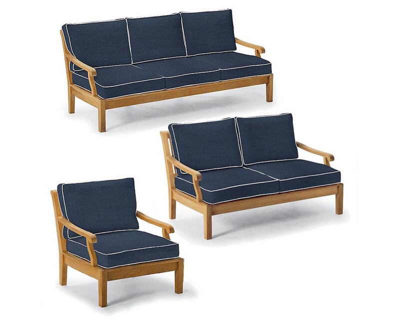 Cassara 3-pc. Sofa Set in Natural Finish