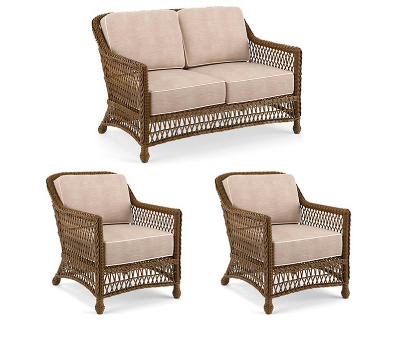 Hampton 3-pc. Loveseat Set in Driftwood Finish