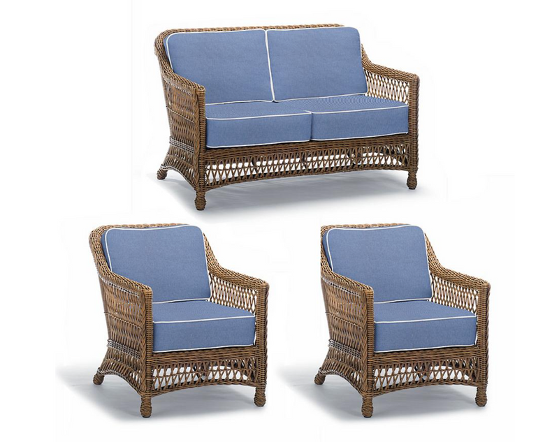Hampton 3-pc. Loveseat Set in Driftwood Finish