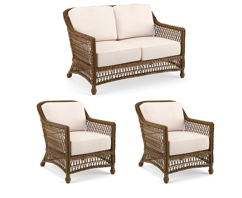 Hampton 3-pc. Loveseat Set in Driftwood Finish