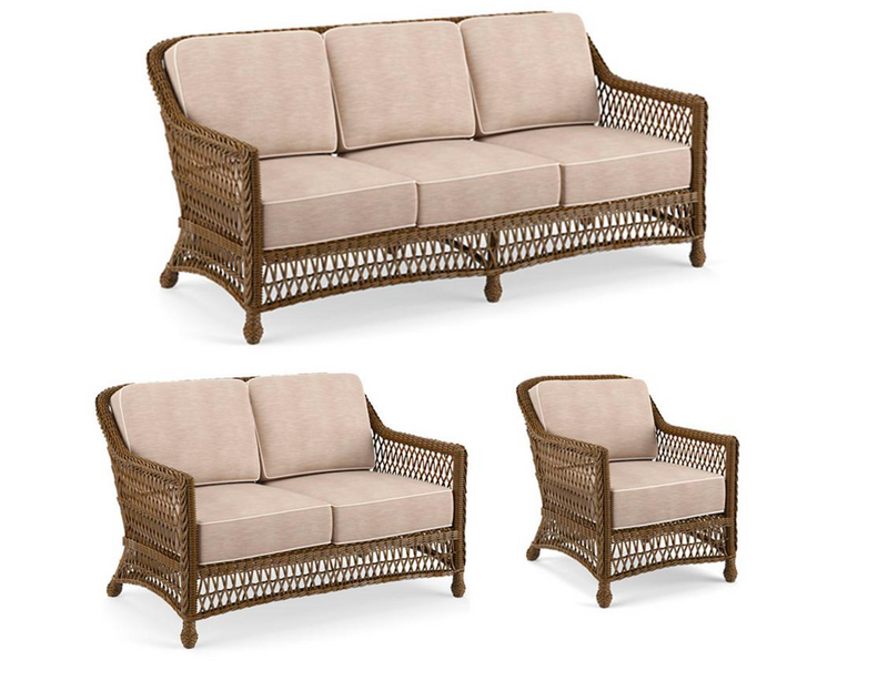 Hampton 3-pc. Sofa Set in Driftwood Finish