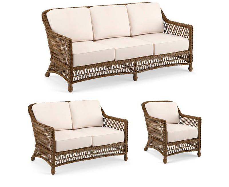 Hampton 3-pc. Sofa Set in Driftwood Finish