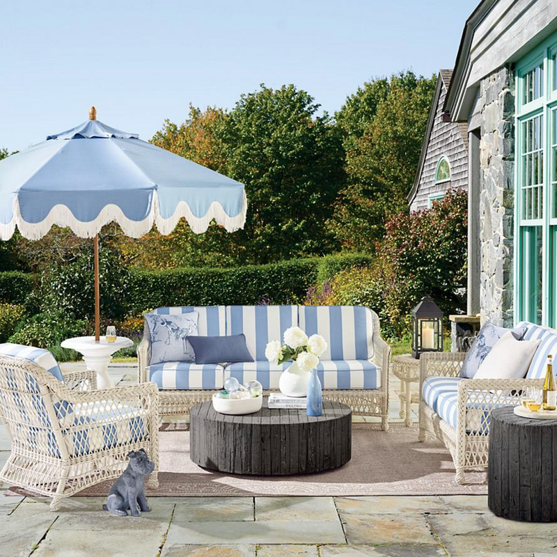 Hampton 3-pc. Sofa Set with Lounge Chair in Ivory Finish