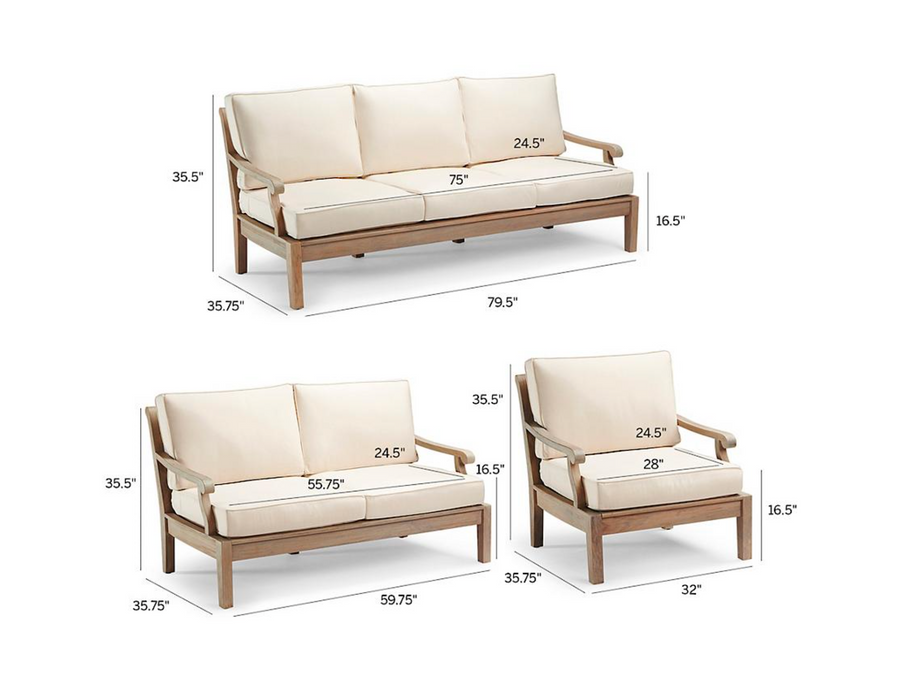 Cassara 3-pc. Sofa Set in Weathered Finish