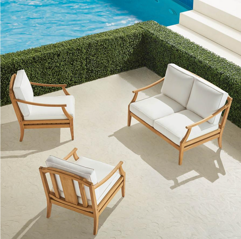 Trelon 3-pc. Teak Loveseat Set