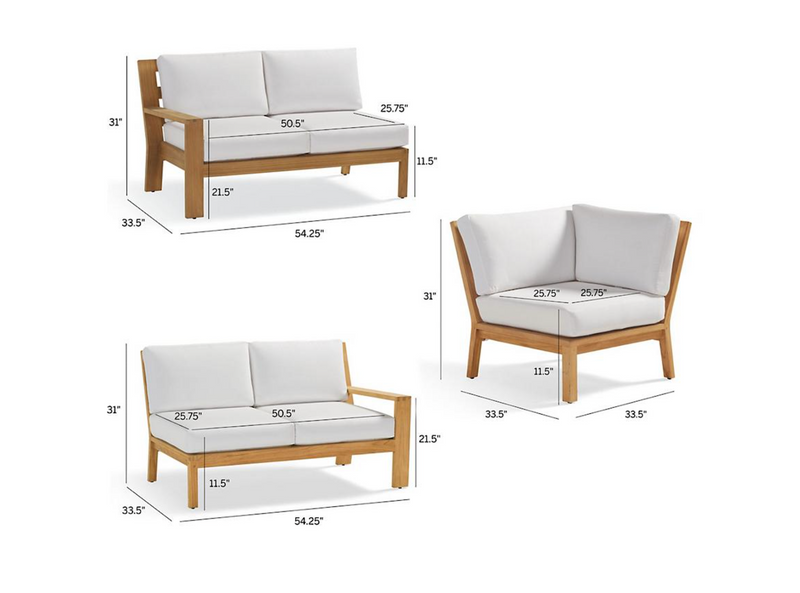 Calhoun 3-pc. Teak Modular Set in Natural