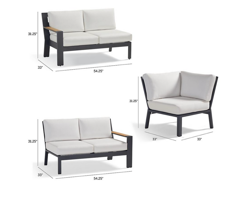 Calhoun 3-pc. Aluminum Modular Set in Matte Black Finish