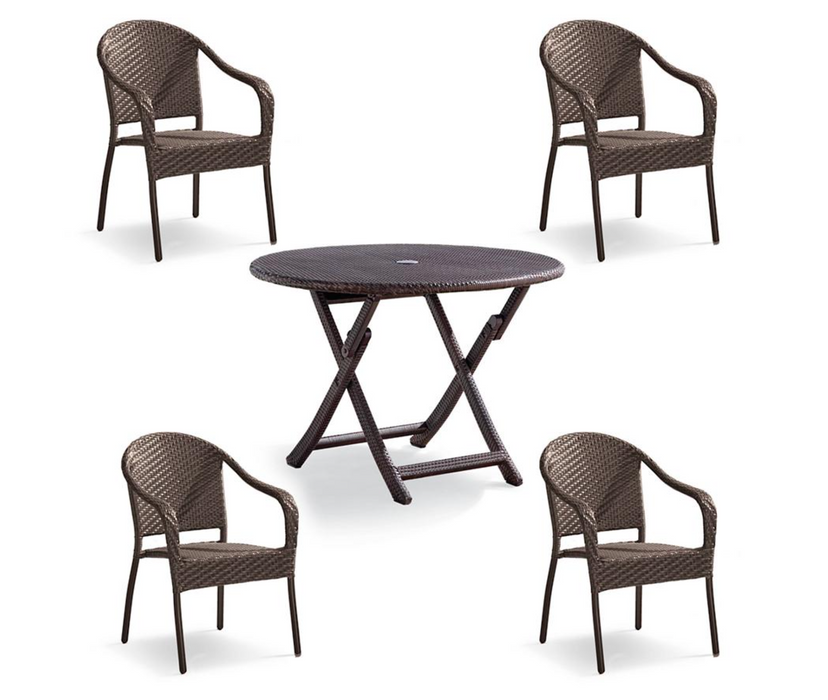 Cafe 5-pc. Curved Back Chairs and Table Set With 4 Cushions