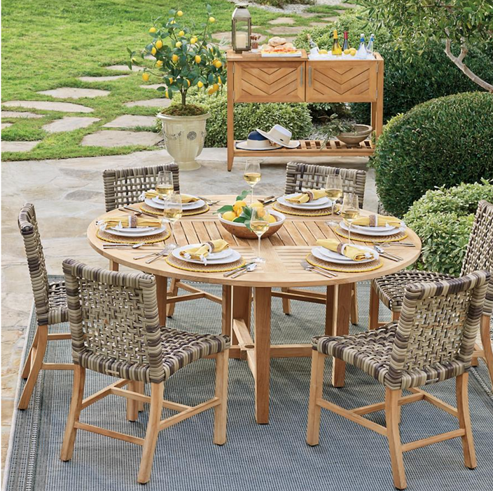 Isola 7-pc. Round Dining Set in Natural Finish