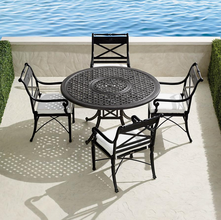 Carlisle 5-pc. Round Dining Set in Onyx Finish With 4 Cushions