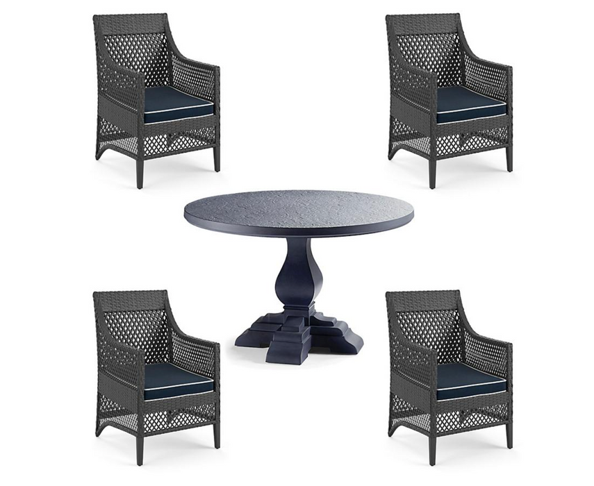 Graham 5-pc. Round Dining Set with 4 Cushions