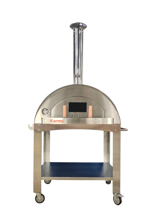 Professional Wood Fired Oven, Karma 42 304 Stainless Steel on Cart