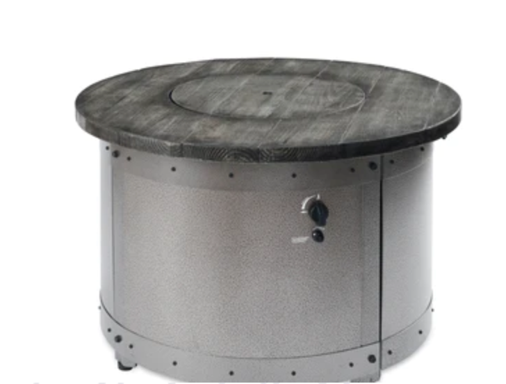 Fire Pit Table Edison Round Gas Burner Cover Included