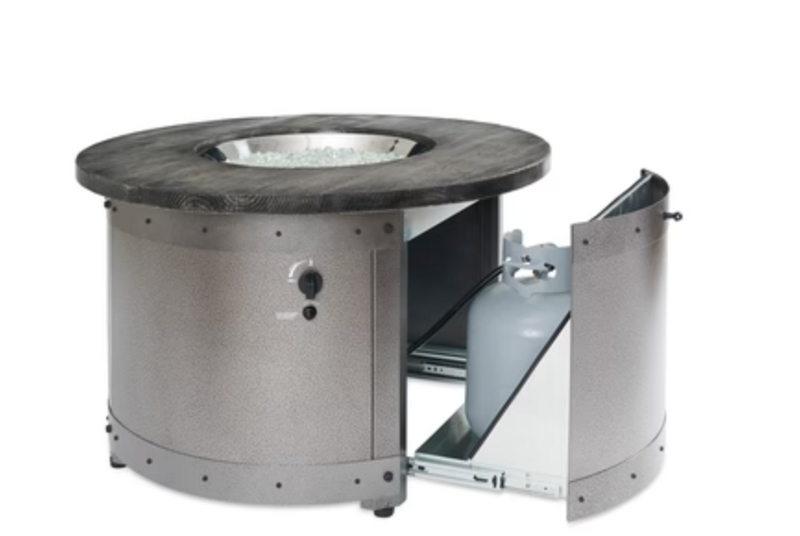 Fire Pit Table Edison Round Gas Burner Cover Included