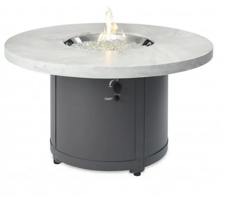 Fire Pit Table White Onyx Chat High plus weather cover