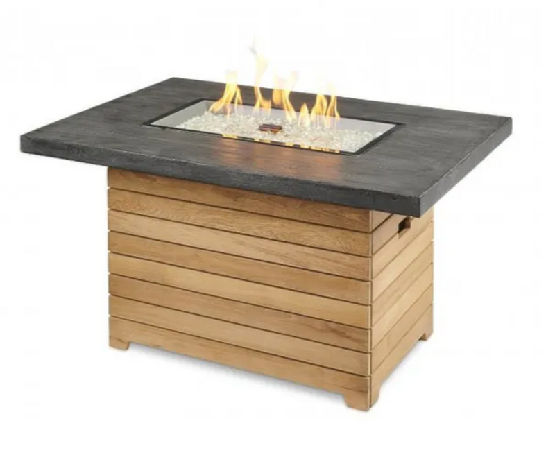 Fire Table Darien with Stone Grey Everblend Top Rectangular