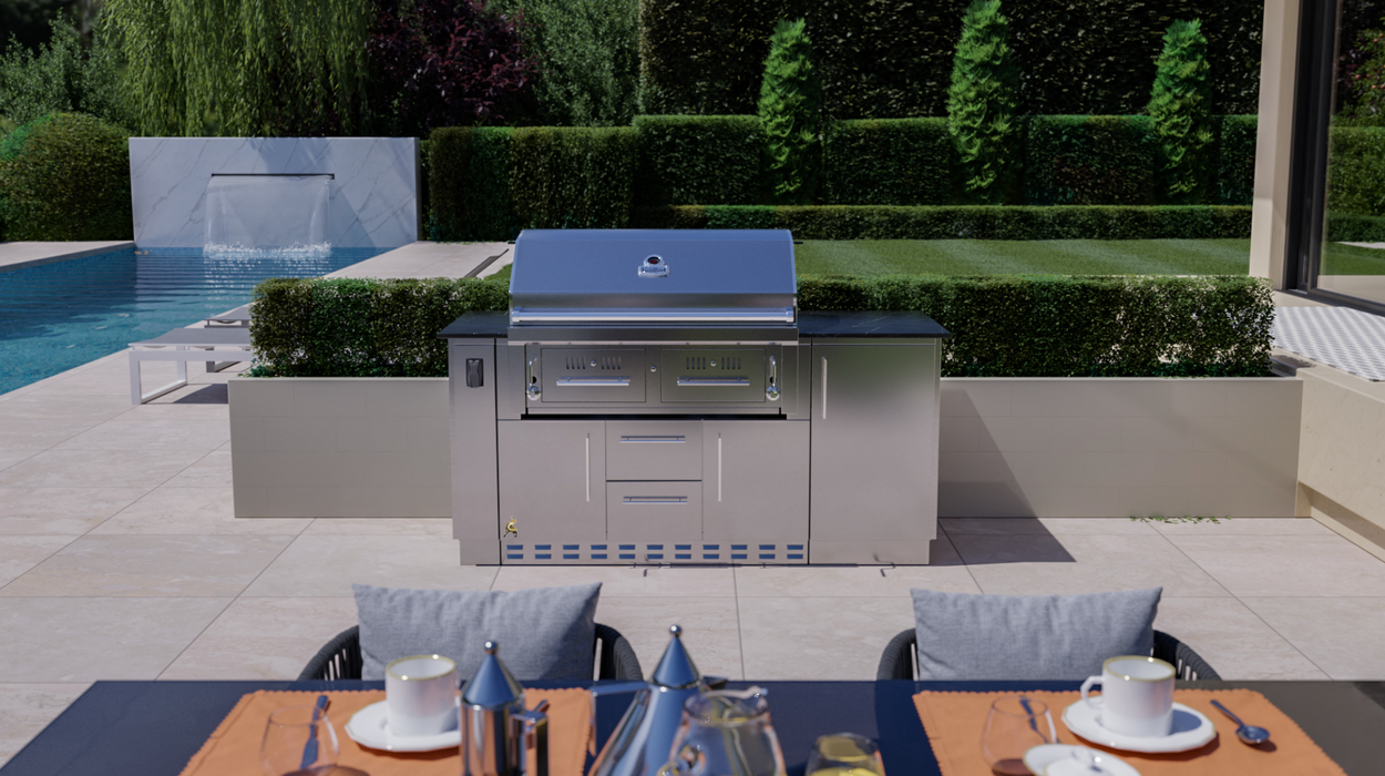 SUNSTONE 42” GAS/CHARCOAL/WOOD HYBRID GRILL COMBO 1 ( Add your Countertop )