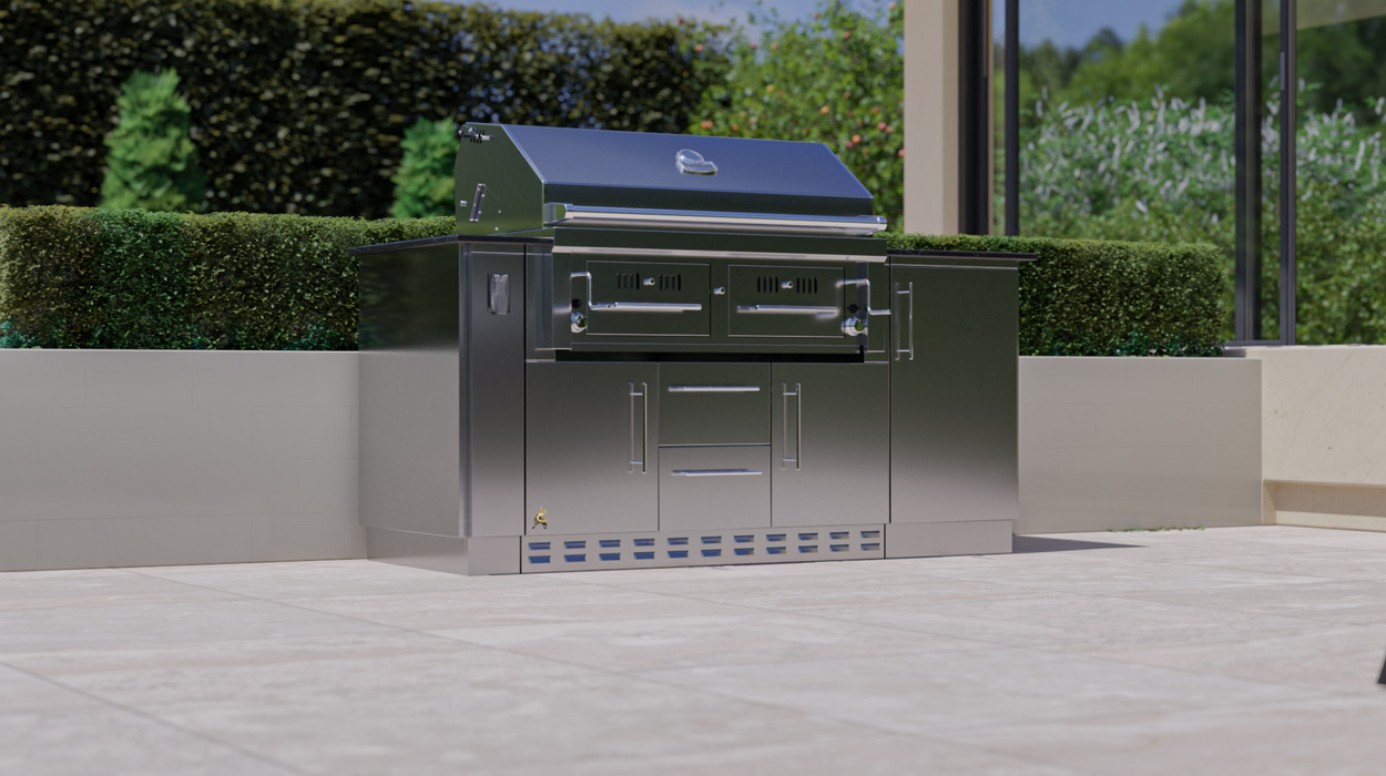 SUNSTONE 42” GAS/CHARCOAL/WOOD HYBRID GRILL COMBO 1 ( Add your Countertop )