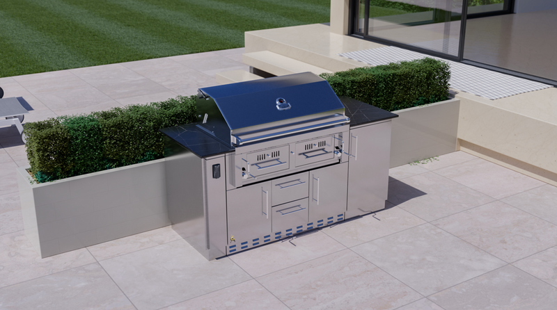 SUNSTONE 42” GAS/CHARCOAL/WOOD HYBRID GRILL COMBO 1