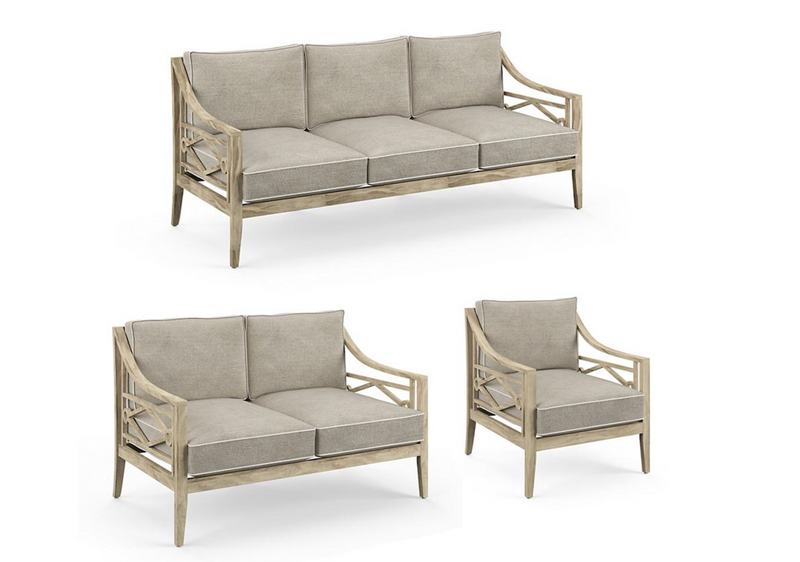 Surrey Hill 3-pc. Sofa Set in Weathered Teak