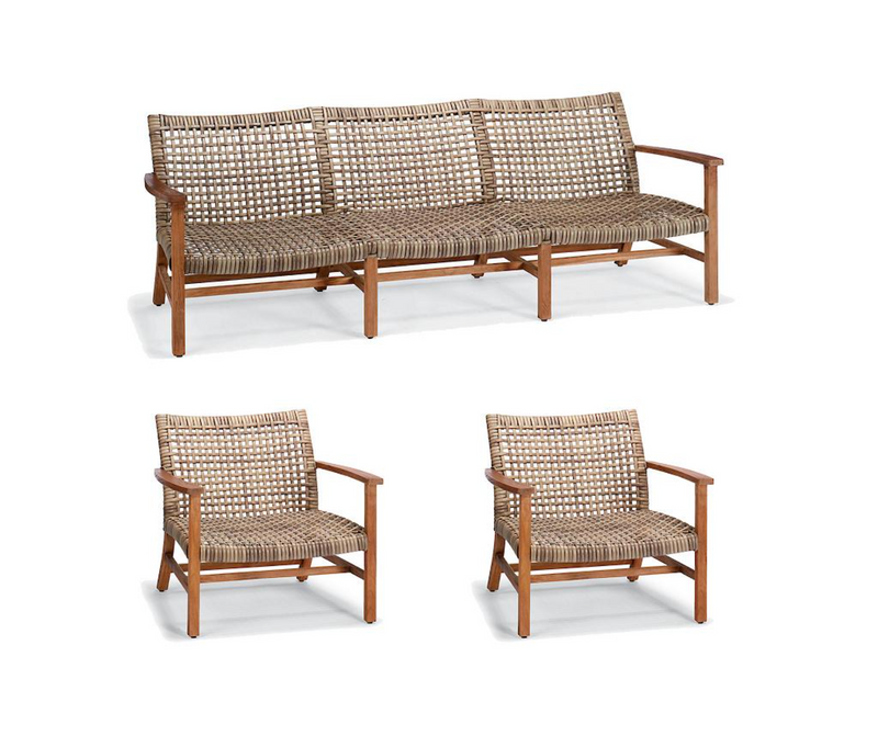 Isola 3-pc. Sofa Set in Natural Finish