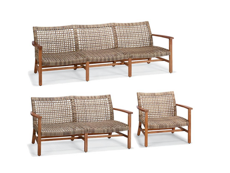 Isola 3-pc. Sofa Set in Natural Finish