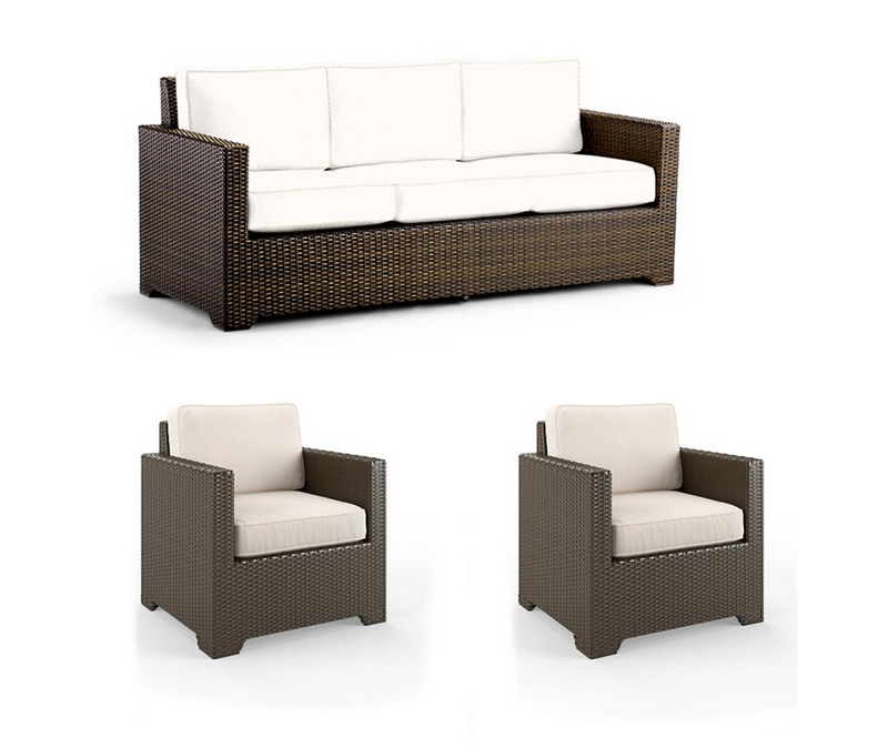 Small Palermo 3-pc. Sofa Set in Bronze Finish