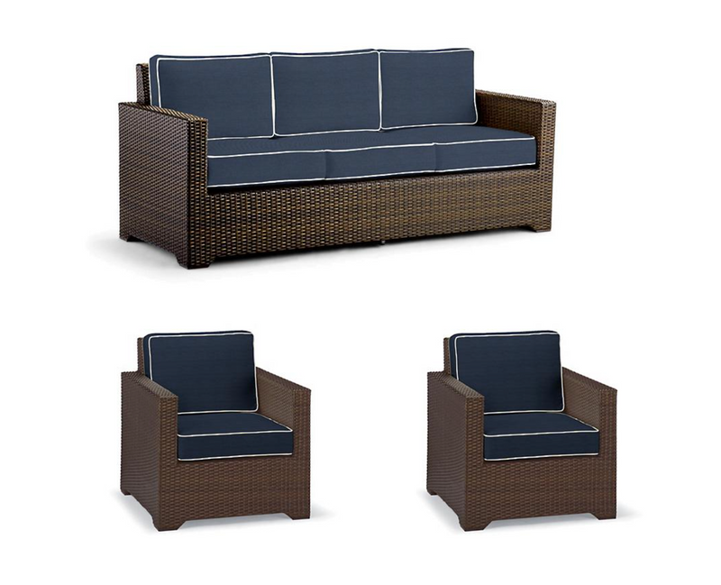 Small Palermo 3-pc. Sofa Set in Bronze Finish