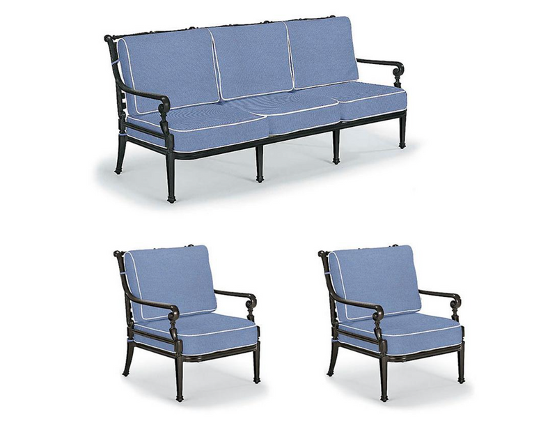 Carlisle 3-pc. Sofa Set in Onyx Finish