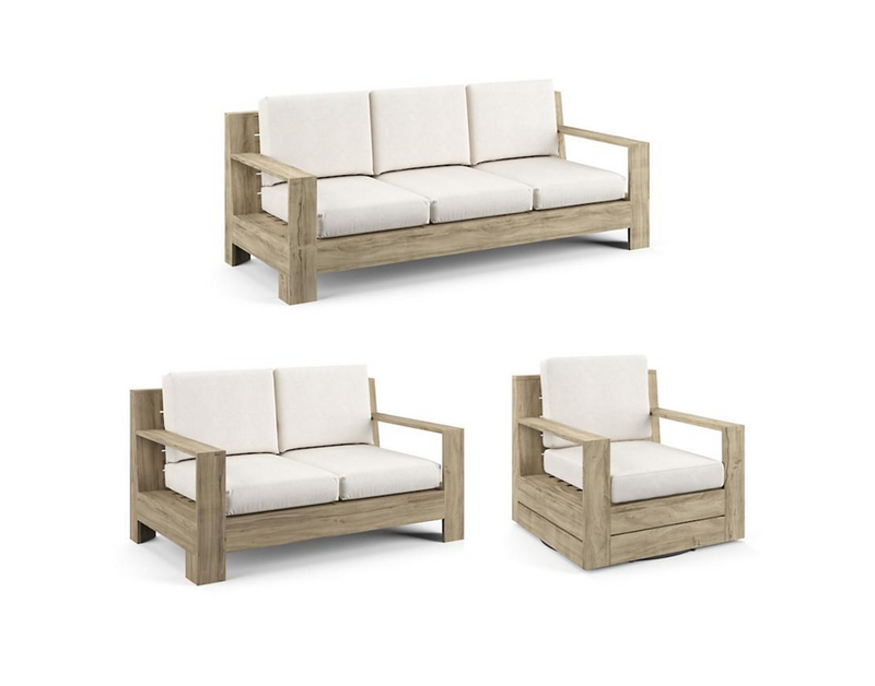St. Kitts 3-pc. Sofa Set in Weathered Teak