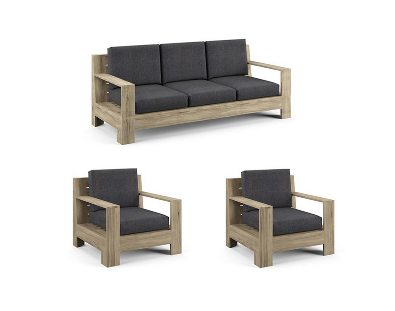 St. Kitts 3-pc. Sofa Set in Weathered Teak