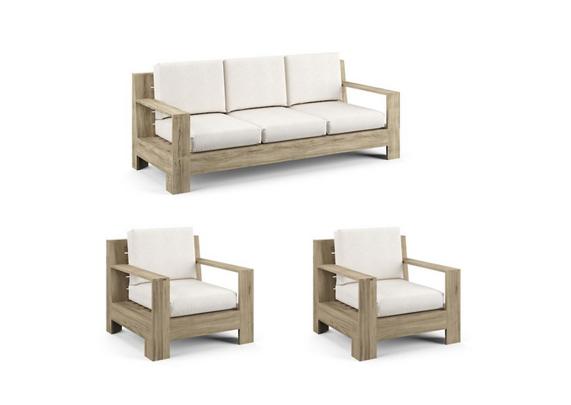 St. Kitts 3-pc. Sofa Set in Weathered Teak