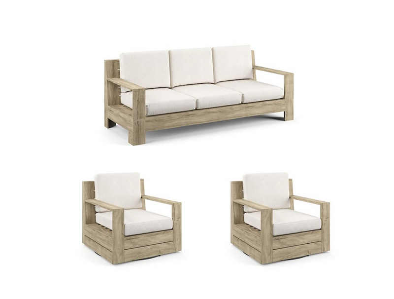 St. Kitts 3-pc. Sofa Set in Weathered Teak