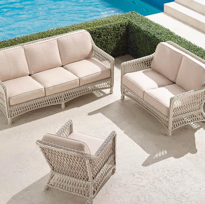 Hampton 3-pc. Sofa Set Chairs in Ivory Finish