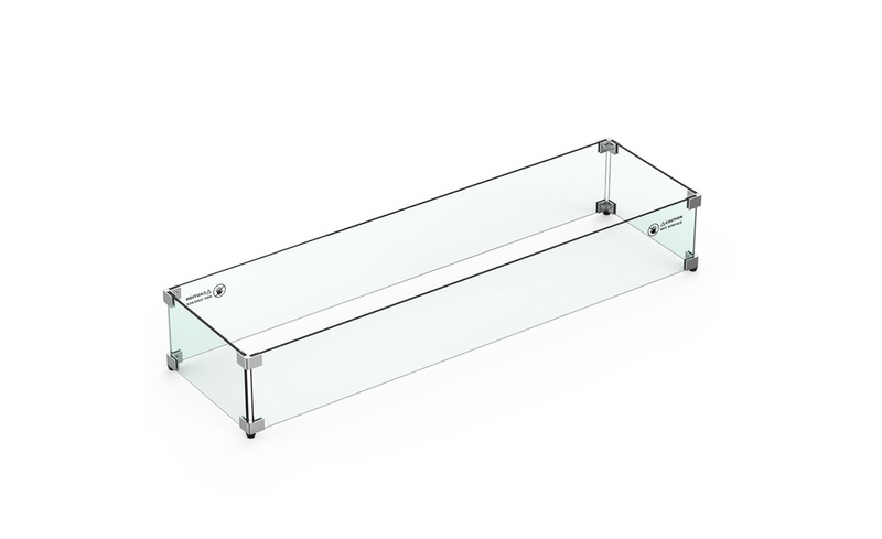 Grand Canyon Rectangular Glass Wind Guard for Olympus Concrete Fire Pit