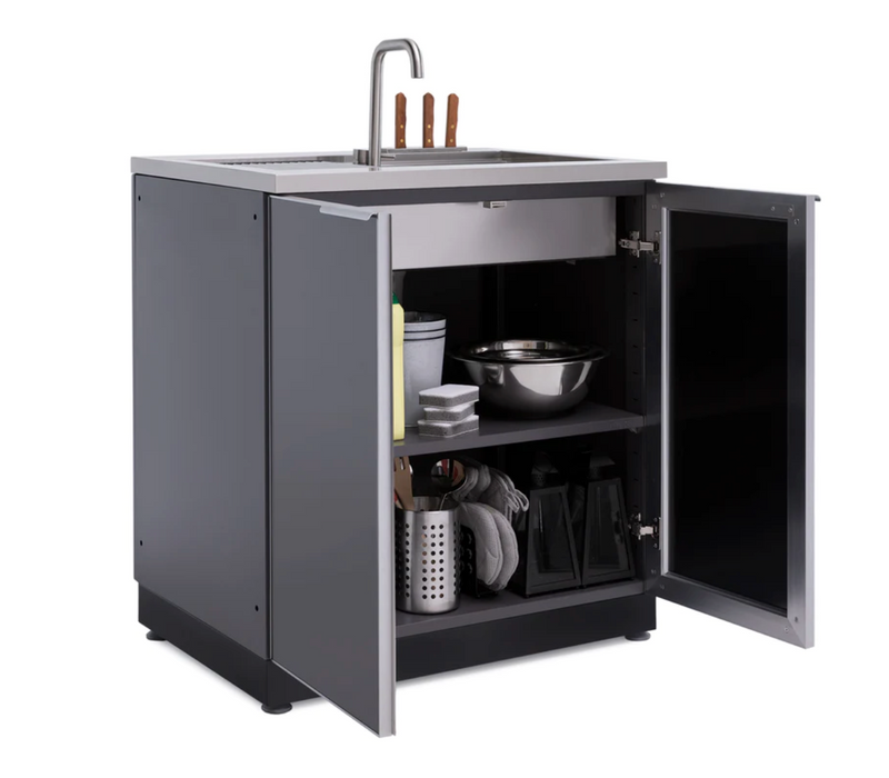Outdoor Kitchen Aluminum 5 Piece Cabinet Set + Countertop