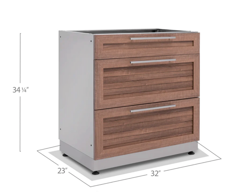 Outdoor Kitchen Grove 3 Piece Cabinet Set + Countertop