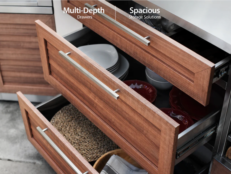 Outdoor Kitchen Grove 3 Piece Cabinet Set + Countertop