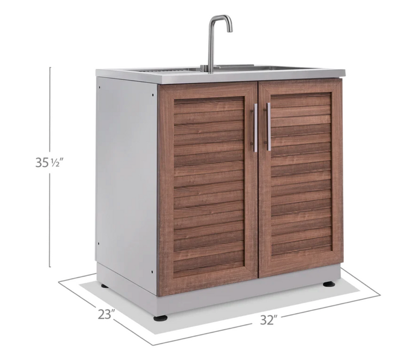 Outdoor Kitchen Grove 2 Piece Cabinet Set + Countertop