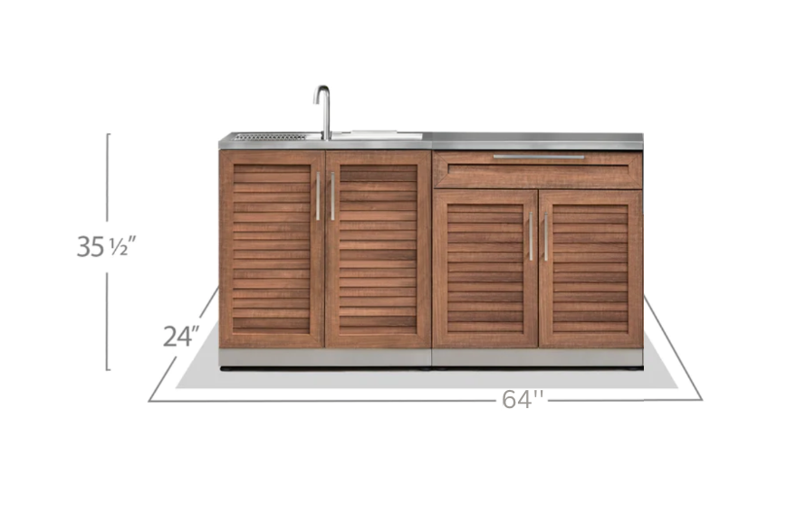 Outdoor Kitchen Grove 2 Piece Cabinet Set + Countertop