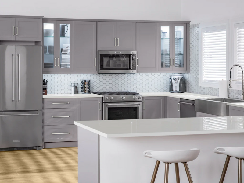 Home Kitchen 13 Piece Cabinet Set with Granite Countertops and Sink